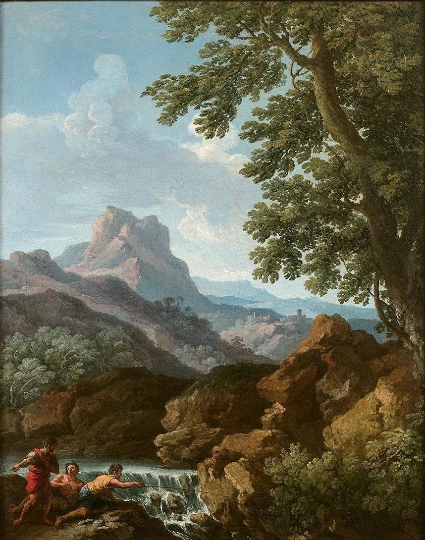 Paesaggio con figure - attribuito